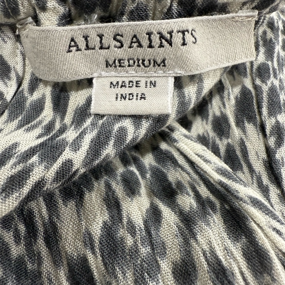 All Saints Maya Romper Playsuit Pockets Leopard Animal Print Size Medium - Picture 7 of 8